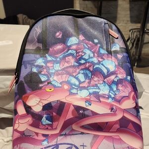 Sprayground Pink and Blue Panther Backpack